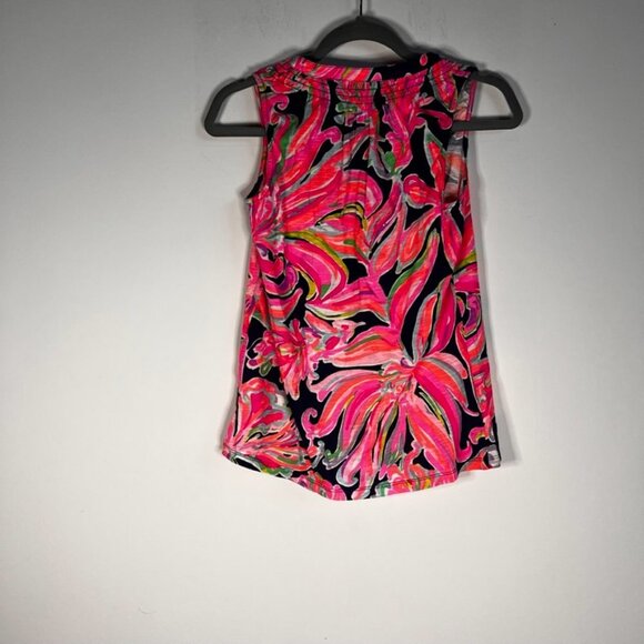  Lilly Pulitzer Essie Floral Button Tank top - Picture 5 of 5